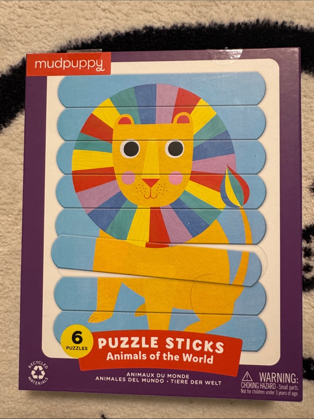 Mudpuppy Yellow Lion Puzzle Sticks - Kids Animal Puzzle